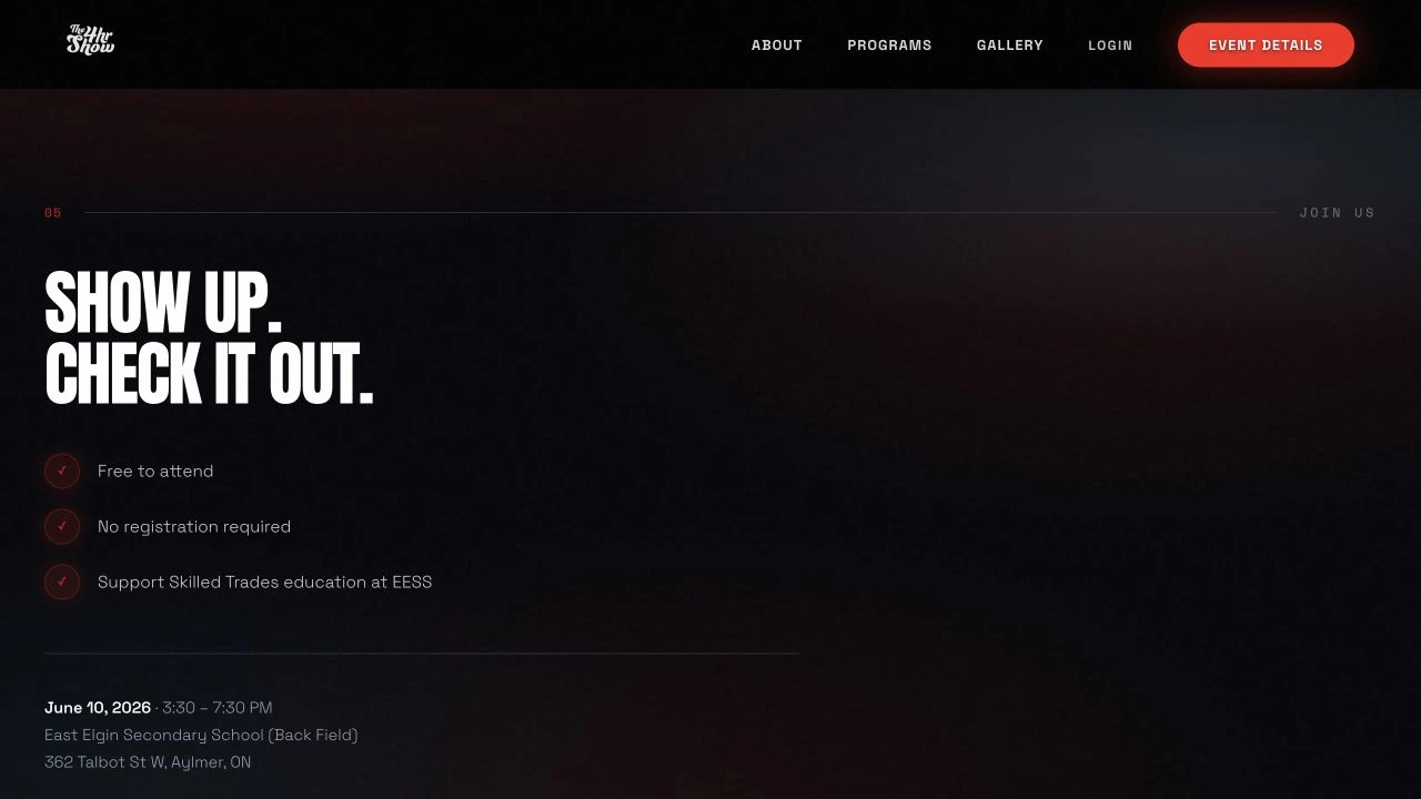 The 4hr Show website detail